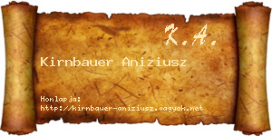 Kirnbauer Aniziusz névjegykártya